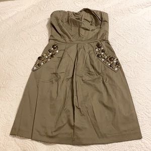 The Limited khaki strapless dress, NWOT